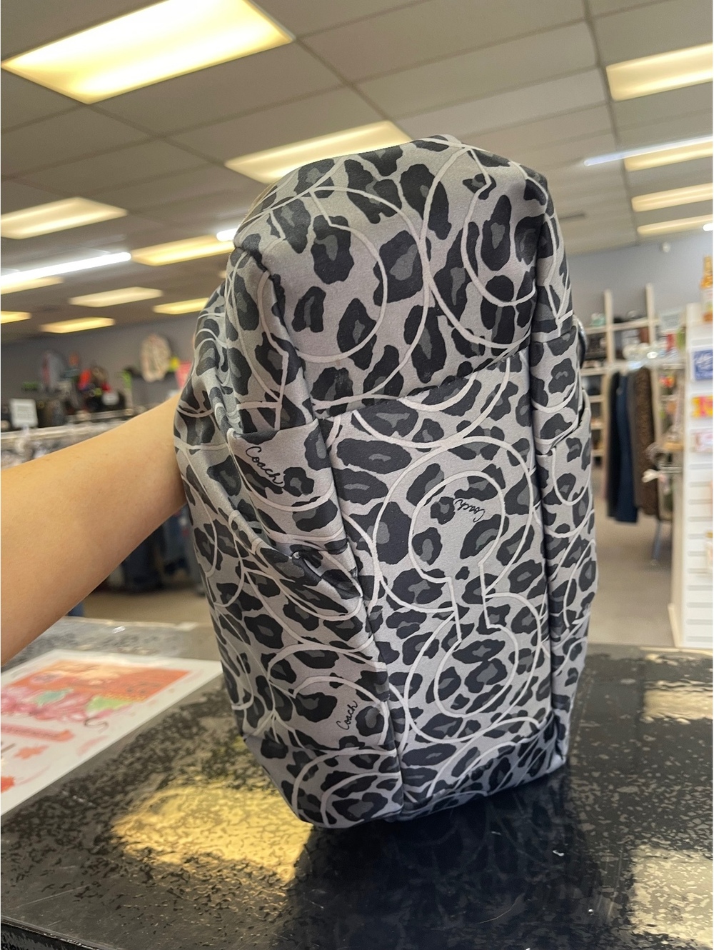 Coach Women's Shoulder Bag with Black and Gray Leopard Print - Picture 5 of 8